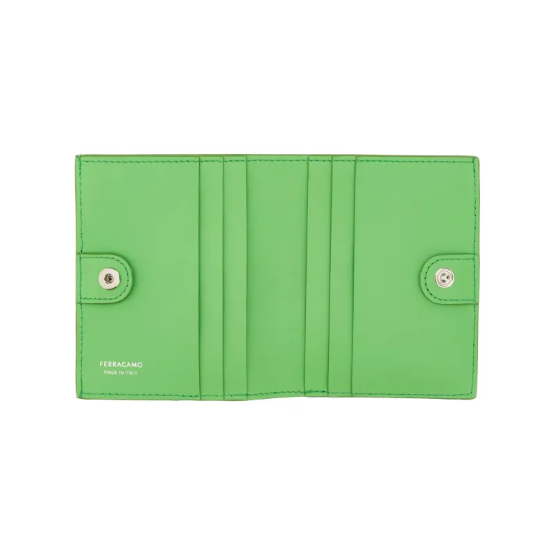 FERRAGAMO Calfskin Wallet Women's Green-3