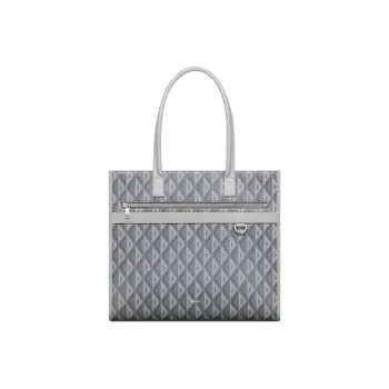 DIOR Cotton Canvas Tote Bag Shopping Bag Handbag Men's Gray