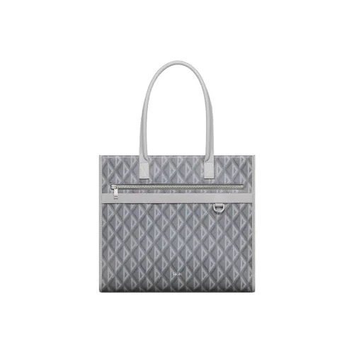 DIOR Cotton Canvas Tote Bag Shopping Bag Handbag Men's Gray