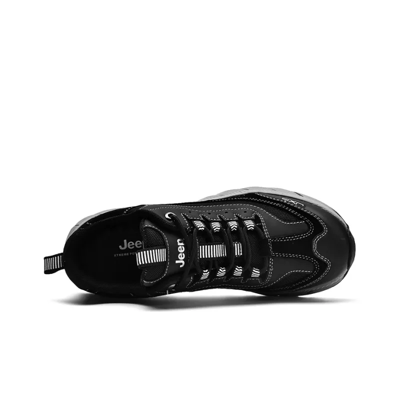 Jeep Cushioning Anti Slip And Wear Resistant Coverage Support Low Top Outdoor Shoes Men's Black-3