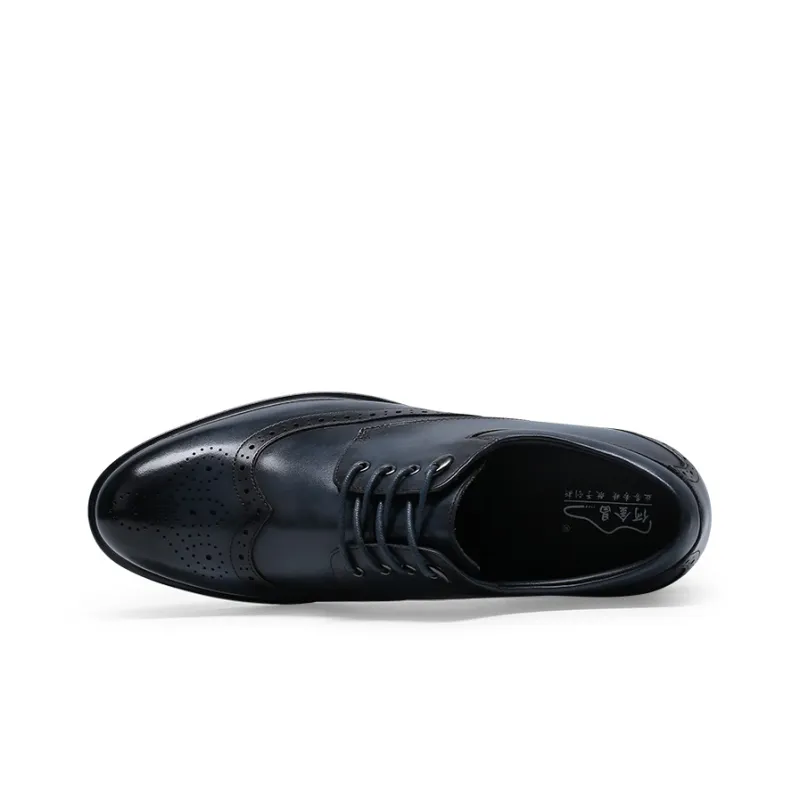 He Jinchang Dress Shoes Men's Blue-5