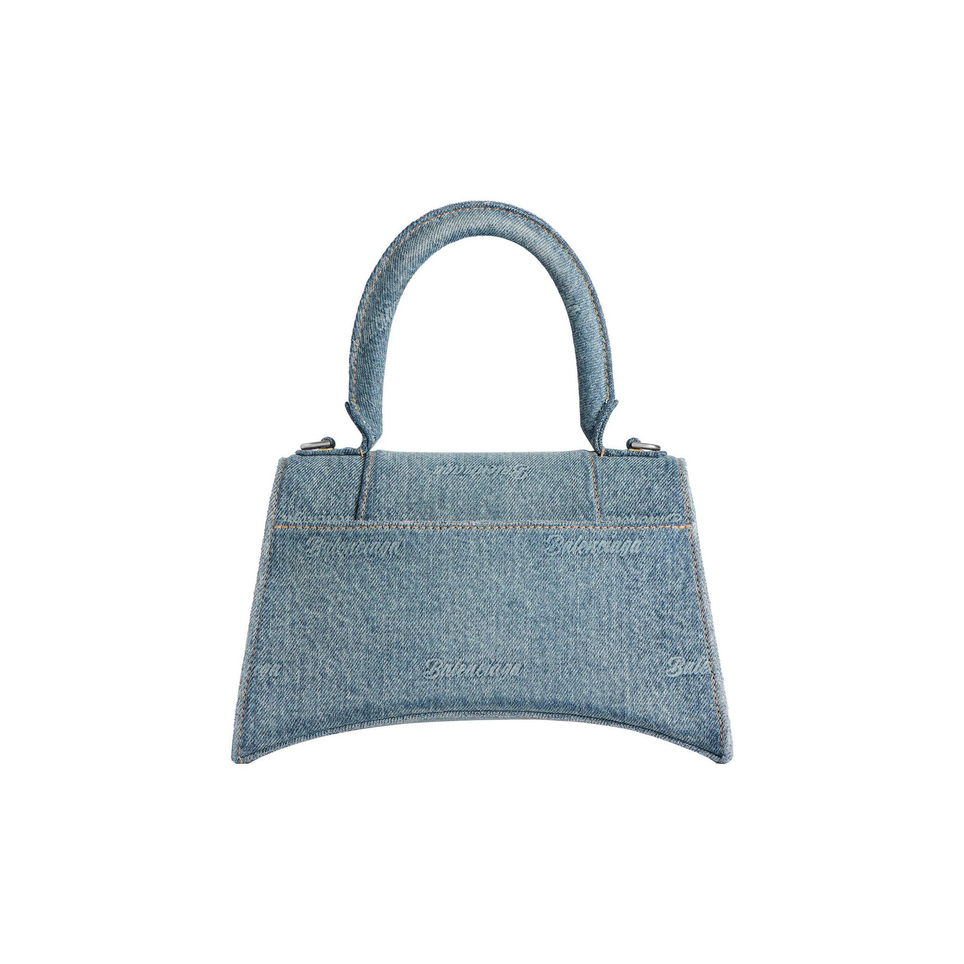 バレンシアガ☆HOURGLASS Denim Girly Allover ハンドバッグ Balenciaga Women's Hourglass Small Handbag Girly Allover