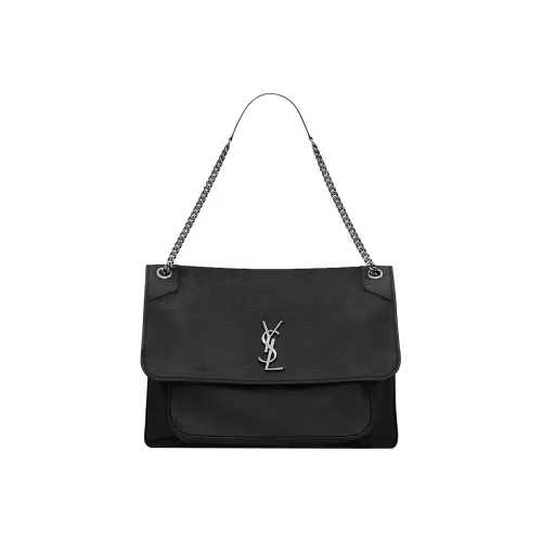 SAINT LAURENT Niki Grain Sheepskin Handbag, Shoulder Bag Women's Black