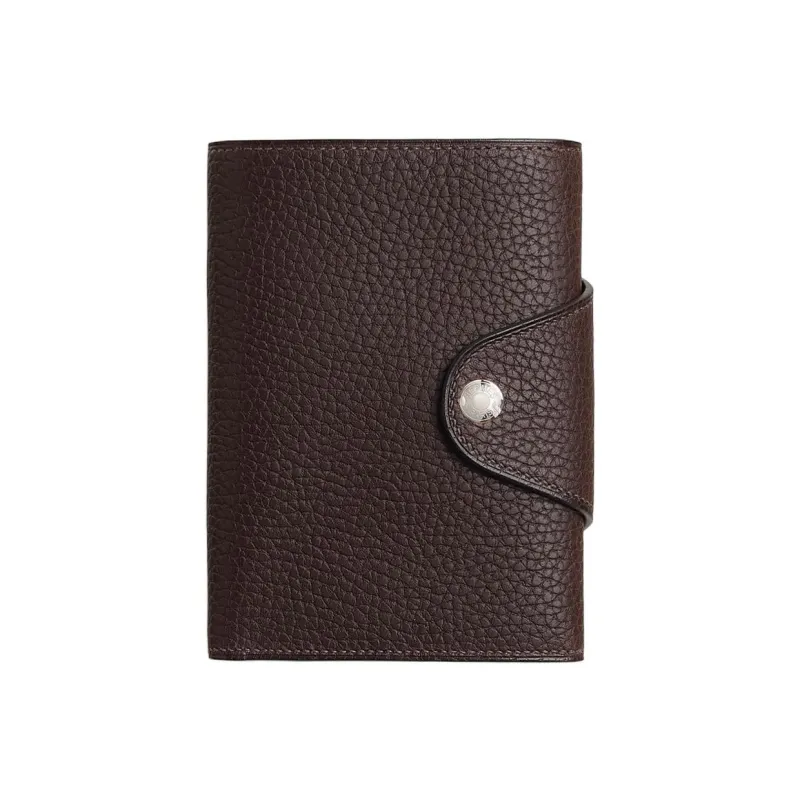 HERMES Cow Leather Wallet Men's 46Ebene Ebony-0