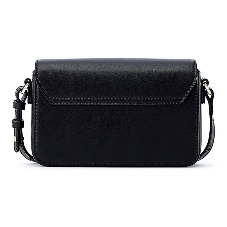 FION Synthetic Leather Small Square Bag Shoulder Bag, Crossbody Bag Regular Women's Black-4