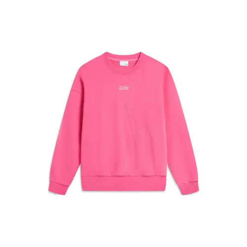 LINING Sports Life Collection Sweatshirts Women's Fluorescent Rose Red