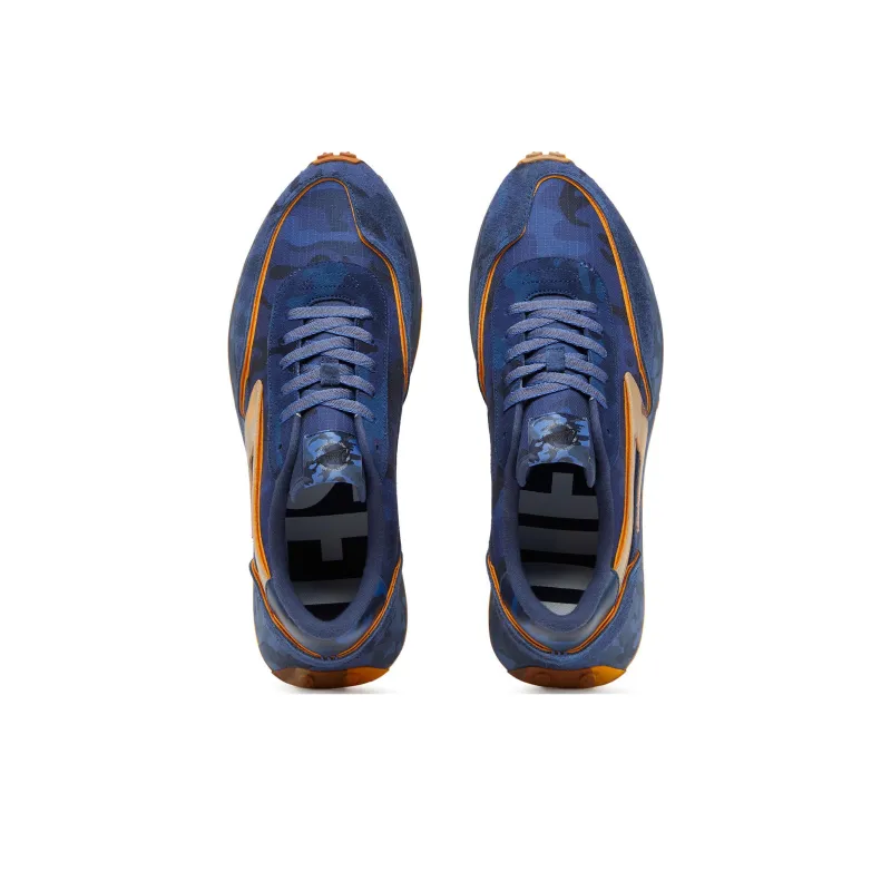 DIESEL S-Racer Low-Top Casual Shoes Men's Blue Yellow-3