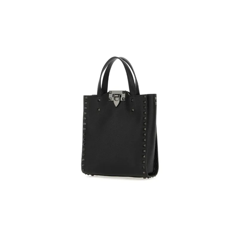 Valentino Calfskin Portable Crossbody Bag, Shoulder Bag Trumpets Men's Black-1