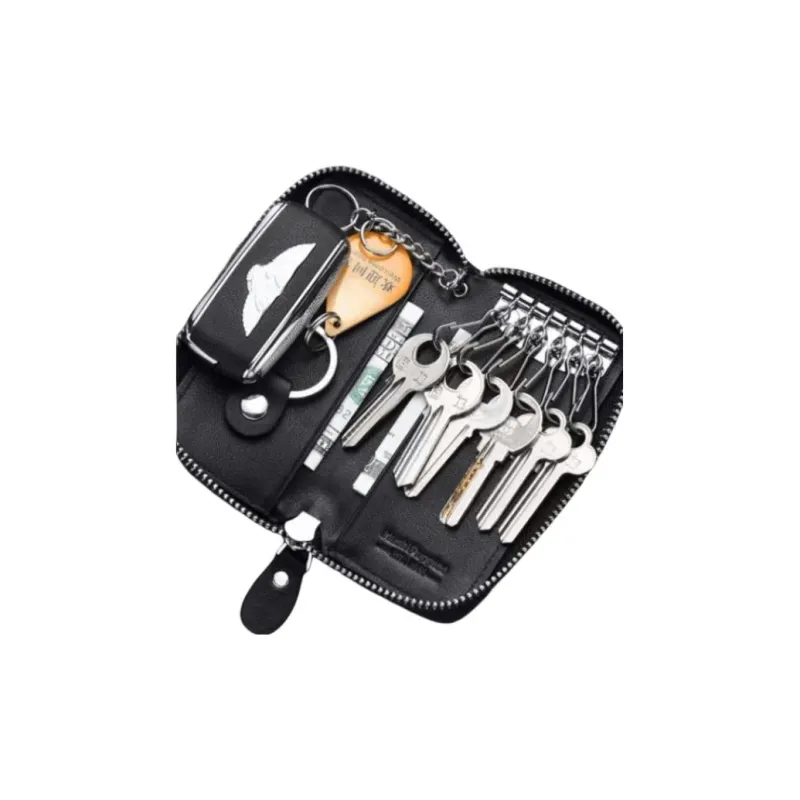 Hush Puppies Cow Leather Key Pouch Trumpets Men's Black-4