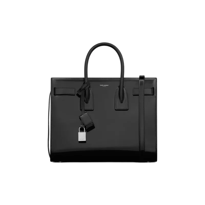 SAINT LAURENT SAC DE JOUR Cow Leather Tote Bag, Shopping Bag, Handbag Trumpets Women's Black-0