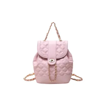 JANE KLAIN PU Backpack Medium Size Women's Pink/Ecru/Black
