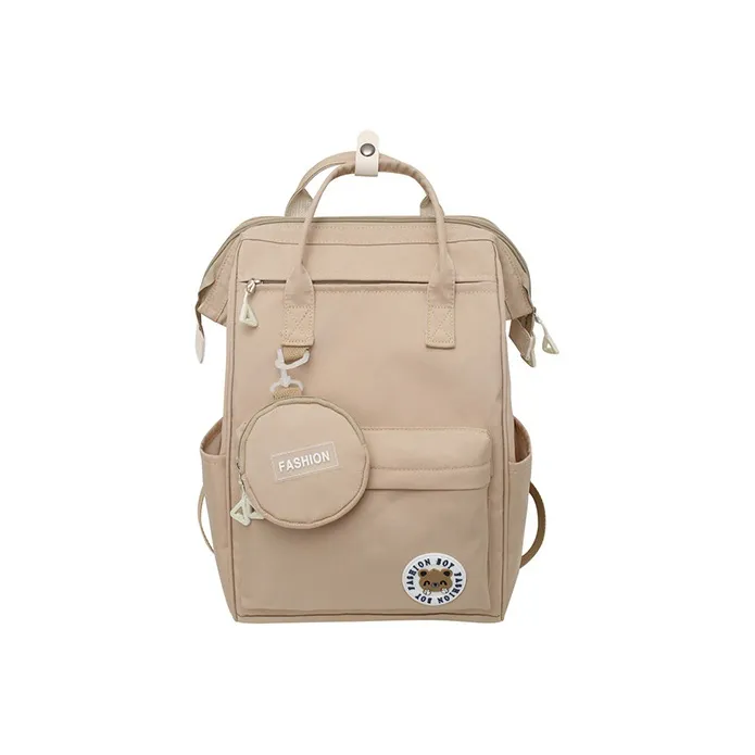 JANE KLAIN Nylon University Student Backpack Large Size Women's Blue/Pink/Khaki/Black-4