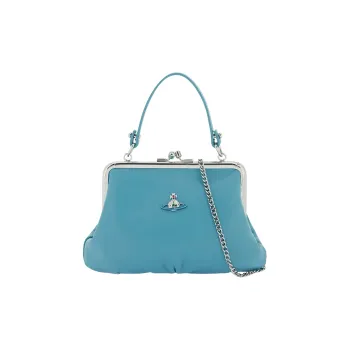Vivienne Westwood Lambskin Dumpling Bag, Handbag, Shoulder Bag, Crossbody Bag, Wallet Regular Women's Blue