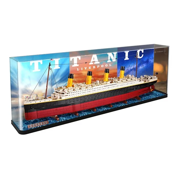 KGBOX Building Block 10294 Titanic Cruise Ship Transparent Acrylic Display Case Dust Cover Model Accessories-2
