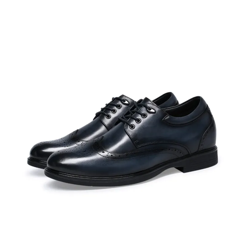 He Jinchang Dress Shoes Men's Blue-3