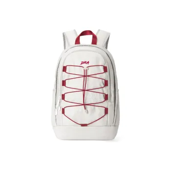 DRACONITE Polyester Workwear Drawstring Embroidered Design Student Backpack Unisex Gray Red Contrast