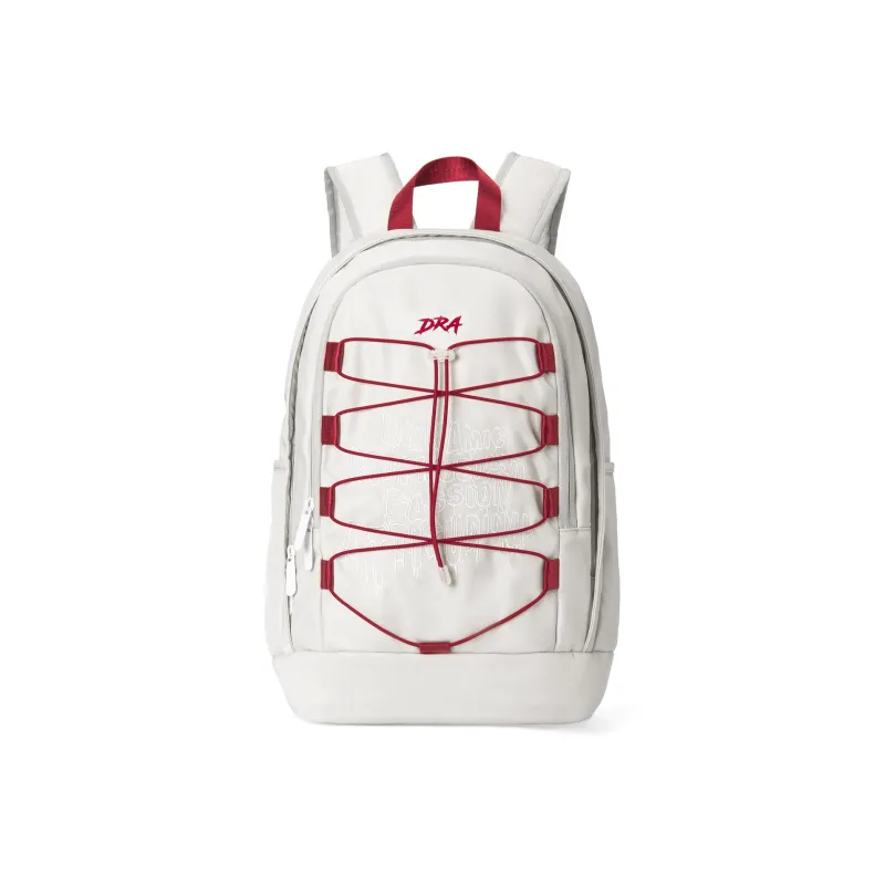 DRACONITE Polyester Workwear Drawstring Embroidered Design Student Backpack Unisex Gray Red Contrast-0