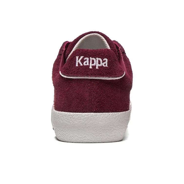 Kappa Anti Slip Wear Resistant Low Top Skateboard Shoes Unisex Burgundy-4