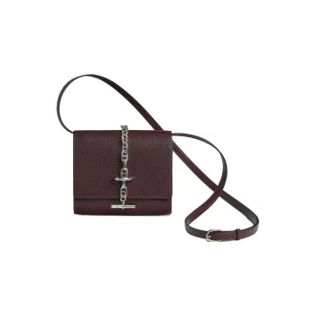 HERMES Chaine D'Ancre Chamkila Goat Skin Crossbody Bag, Wallet Regular Women's 0G Rouge Sellier Saddle Red