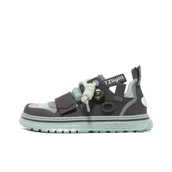 OETZI Low Top Skateboard Shoes Men's Coffee & Gray Blue