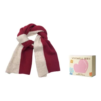 VIVIWELL Knit Scarves Women's Red White