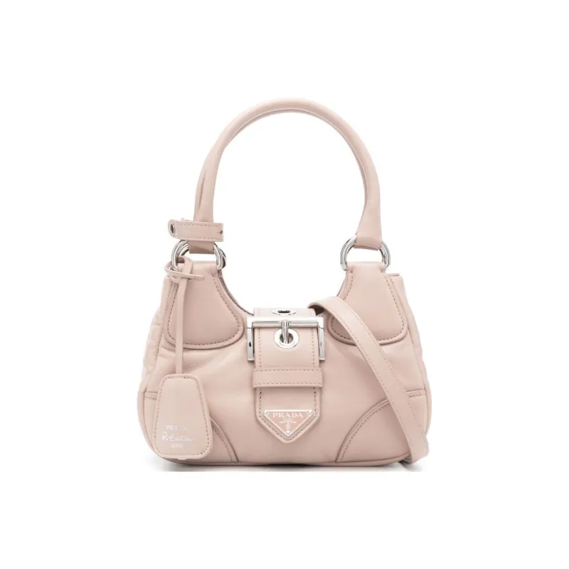 PRADA Moon Series Calfskin Shoulder Bag Moon Bag Crossbody Bag Handbag Women's Beige-0