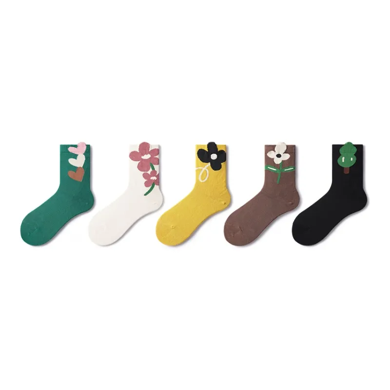 Primeet Mid Calf Socks Spring Summer Women's 5 Pack-13