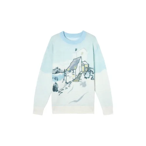 DIALOGUE Sweaters Women's White With Blue Accents