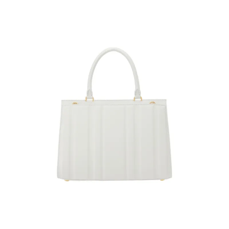 FERRAGAMO GANCINI Calfskin Handbag Regular Women's White-3