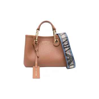 EMPORIO ARMANI MyEA Series Polyurethane Shoulder Bag Crossbody Bag Handbag Women's Brown