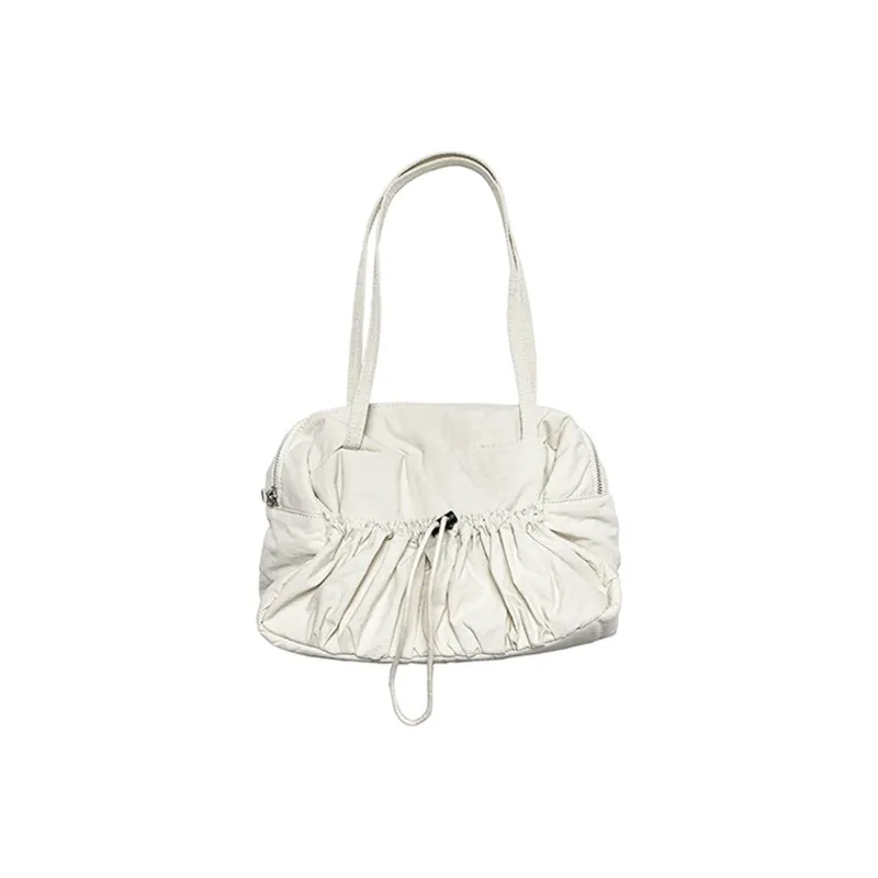 UNITE STAR Nylon Shoulder Bag Women's Black/Cream Mocha/Cream White/Army Green-8