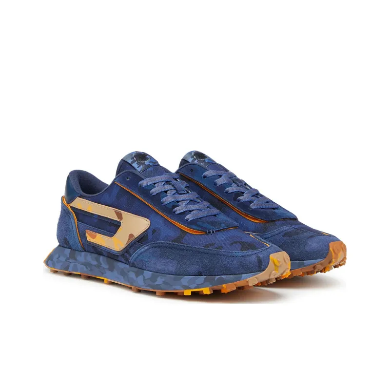 DIESEL S-Racer Low-Top Casual Shoes Men's Blue Yellow-1