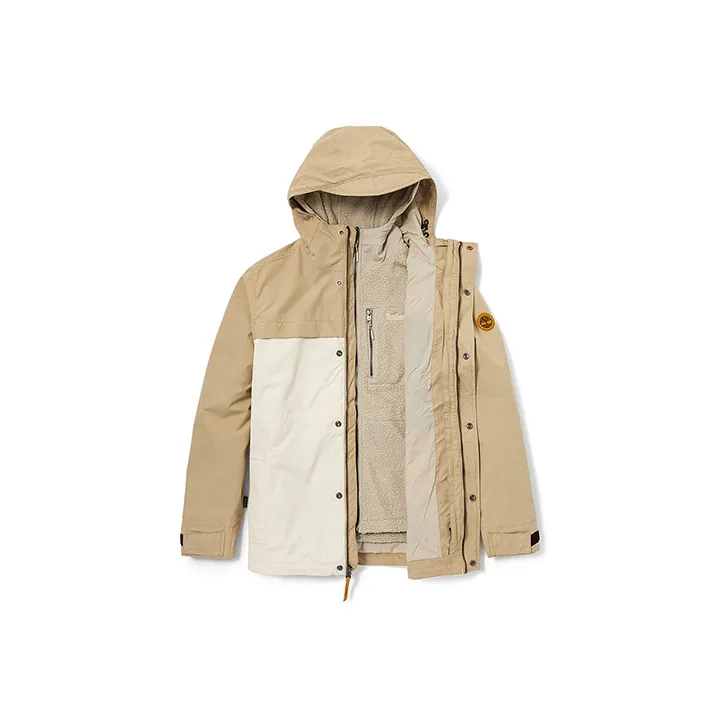 Timberland Outdoor Hiking Waterproof And Windproof To Keep Warm Windbreaker Jacket Men's Mashed Bean/Smoke White-4