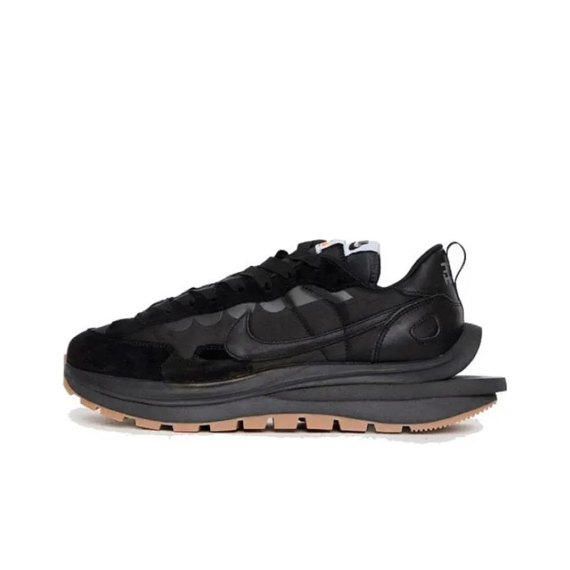 Sacai x Nike VaporWaffle VAPORWAFFLE SACAI GUM Slip Resistant Low Top Casual Shoes Unisex Black-0