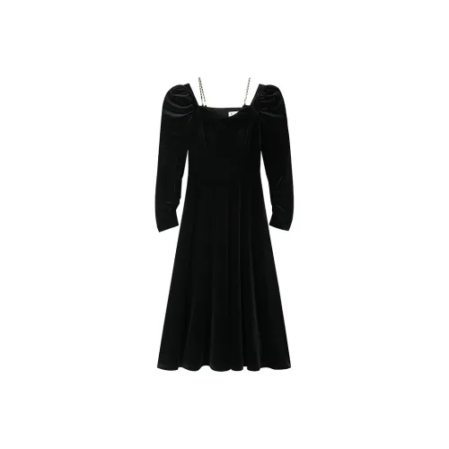 Luqingyi Long-Sleeved Dresses Women's Black