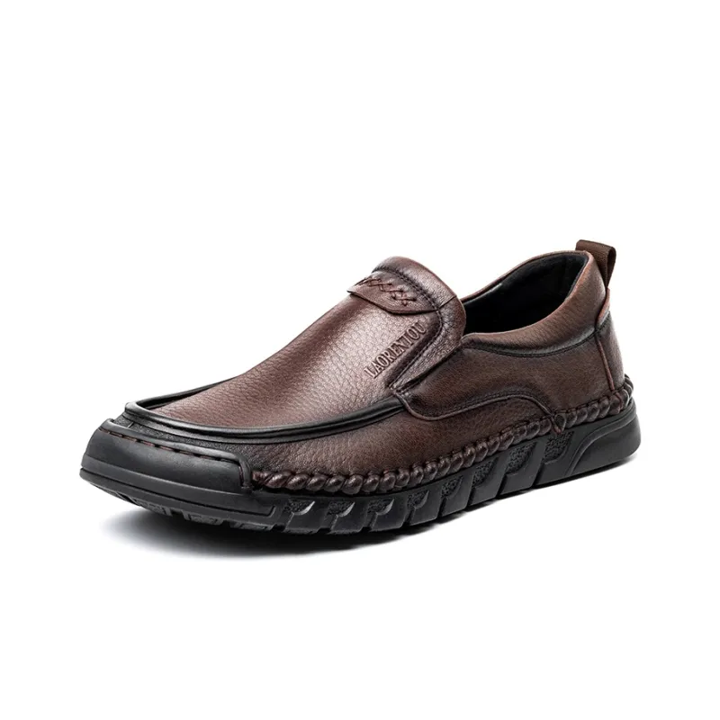 LAORENTOU Men's Casual Shoes Men Low Top Black/Brown-6
