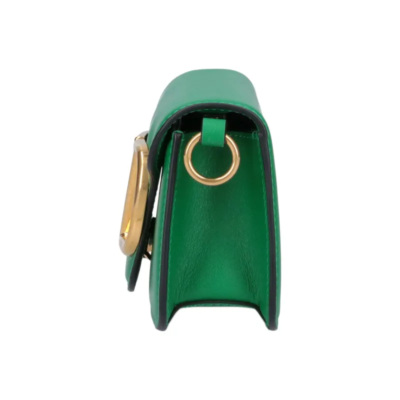 Valentino Locò Leather Crossbody Bag Shoulder Bag Women's Green-2