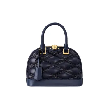 LOUIS VUITTON Alma BB Lambskin One Shoulder Crossbody Portable Travel Bag Small Size Women's Dark Blue
