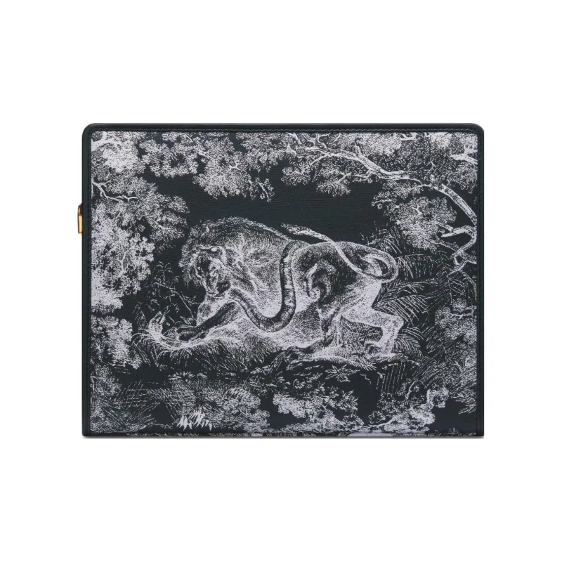 DIOR 30 Montaigne Reverse Yuji Print Clutch Medium Size Women's White/Blue-2