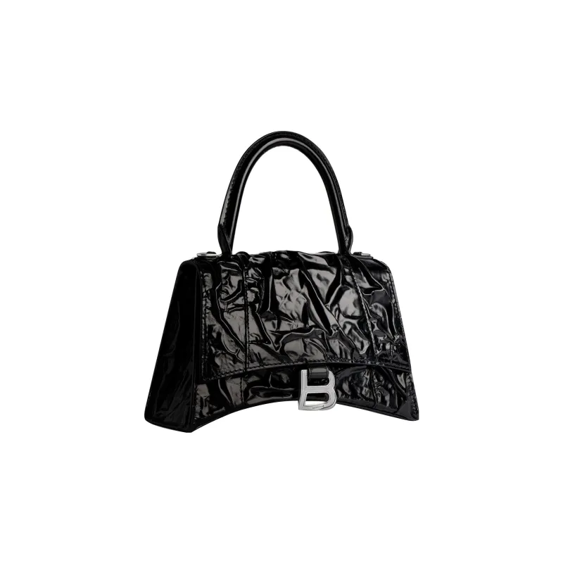 Balenciaga Hourglass Lambskin Shoulder Bag, Crossbody Bag, Handbag Small Size Women's Black-1