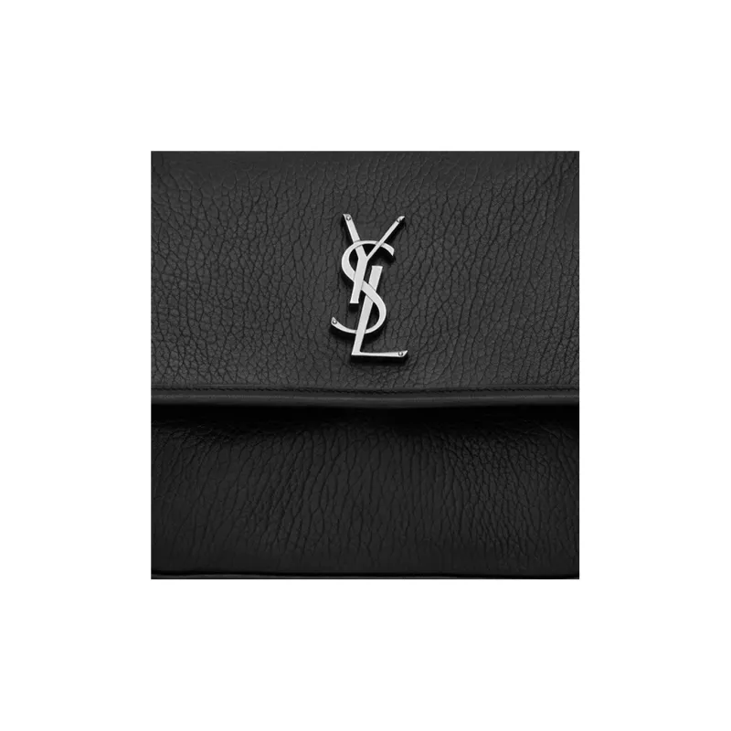 SAINT LAURENT Niki Grained Sheepskin Hobo Bag Shoulder Bag Crossbody Bag Medium Size Women's Black-5