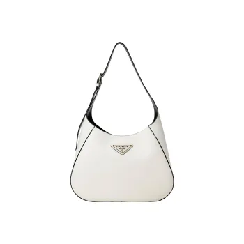 PRADA Calfskin Portable Crossbody Bag, Shoulder Bag Women's White