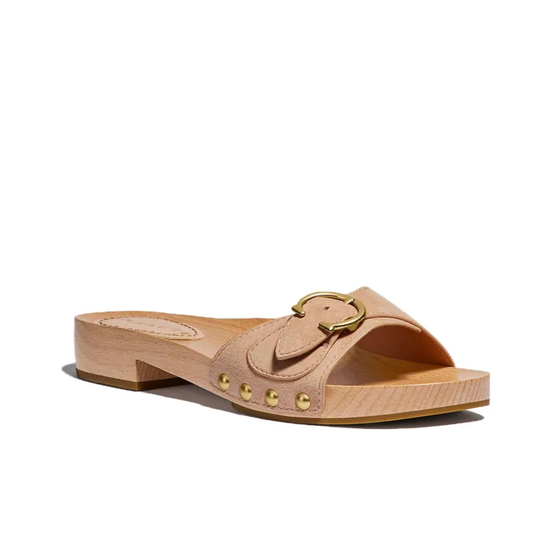 COACH Bleeker Rubber Sole Slip Resistant Slide Slippers Women's Beech Wood-2