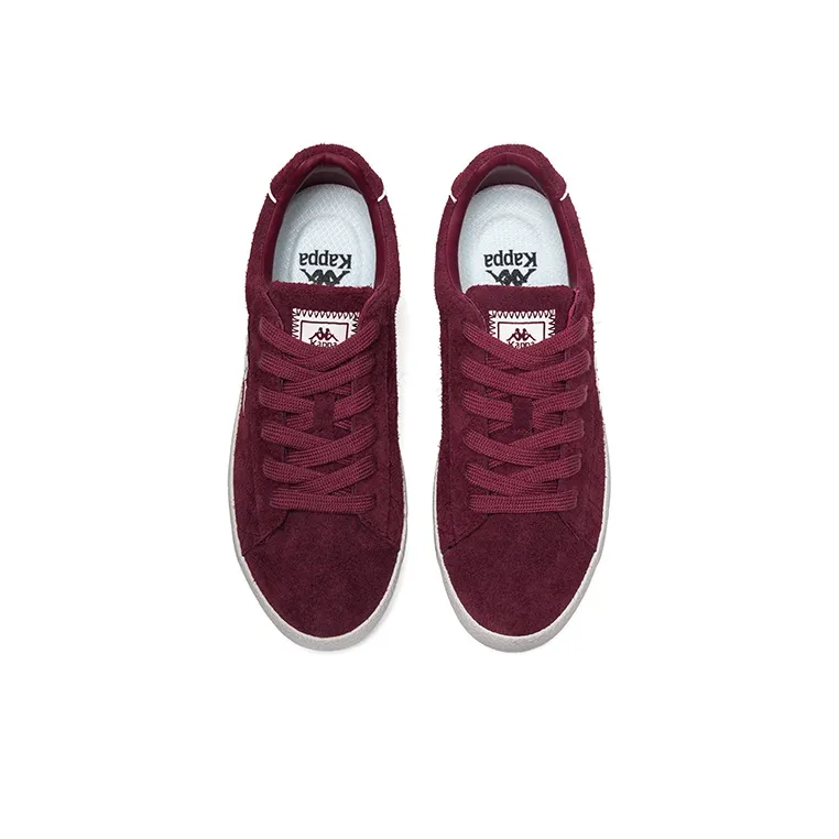 Kappa Anti Slip Wear Resistant Low Top Skateboard Shoes Unisex Burgundy-3