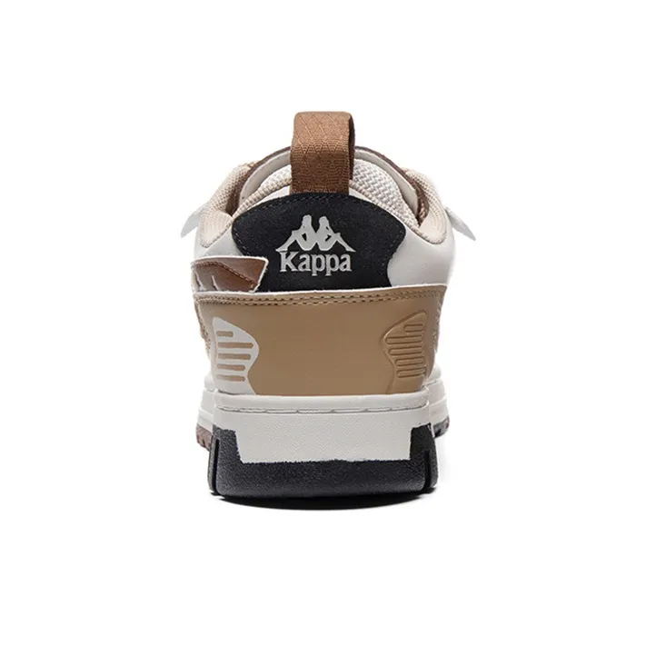 Kappa Anti Slip Wear Resistant Low Top Skateboard Shoes Unisex Moon Gray/Latte Coffee/Brown-4