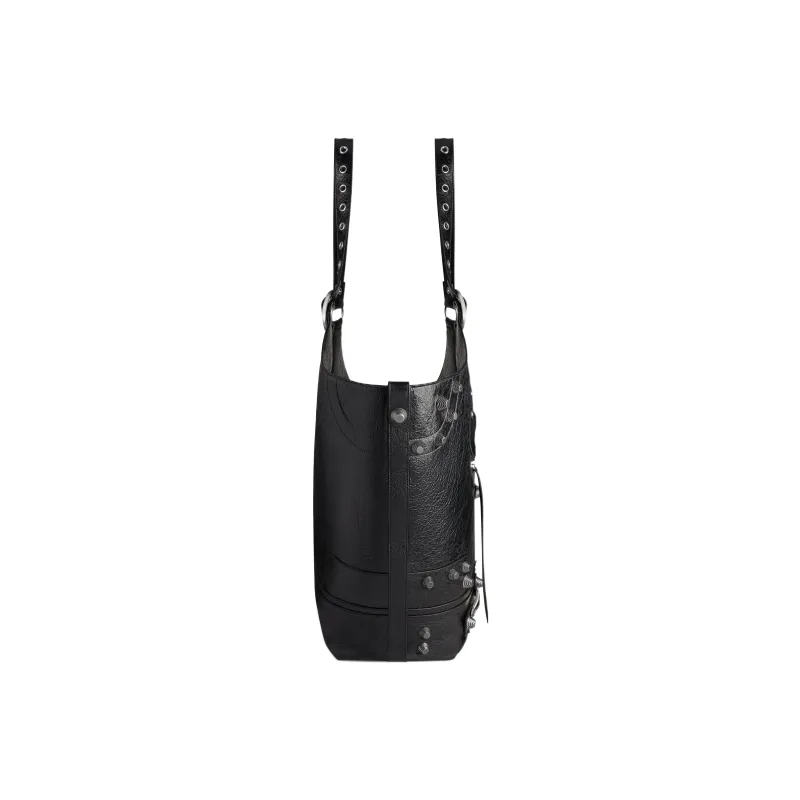 Balenciaga Le Cagole Lambskin Large Capacity One Shoulder Handbags Large Size Women's Black-2