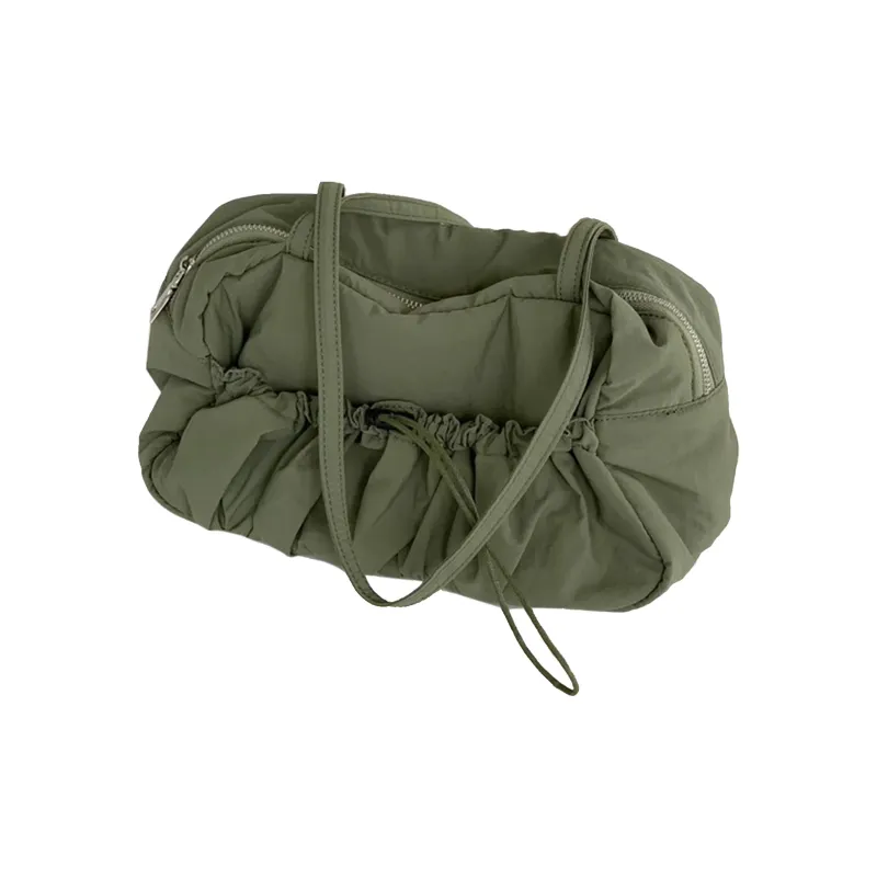 UNITE STAR Nylon Shoulder Bag Women's Black/Cream Mocha/Cream White/Army Green-11