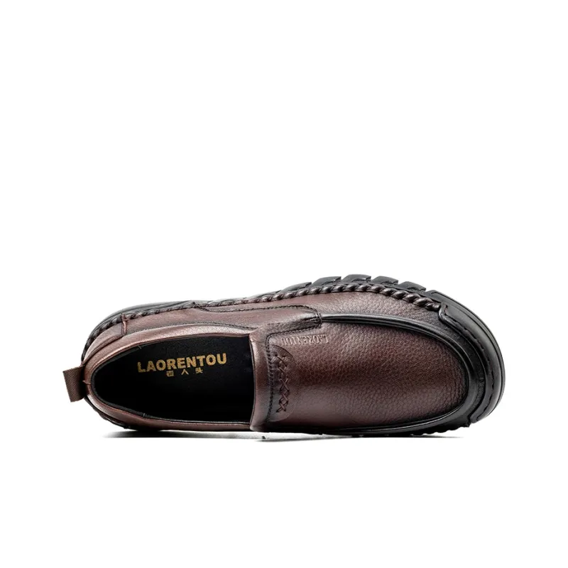 LAORENTOU Men's Casual Shoes Men Low Top Black/Brown-9