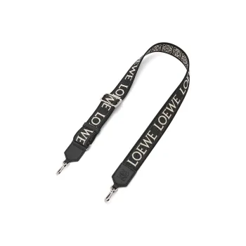 LOEWE Jacquard Fabric With Cow Leather Patchwork Shoulder Strap With Pouch Shoulder Strap Women's Black