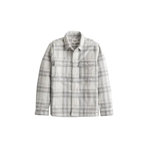 Hollister Jackets Men Milk White Plaid